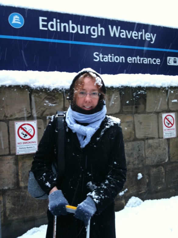 Setting off to Online 2010 in the snow