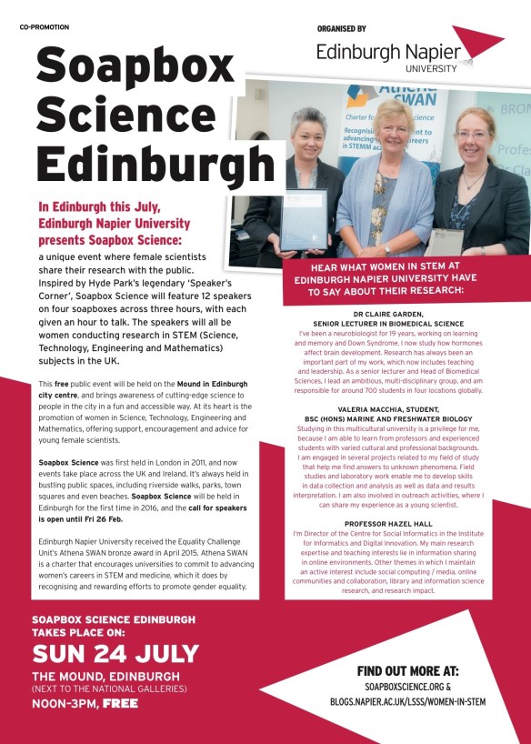 Soapbox Science Edinburgh in the List