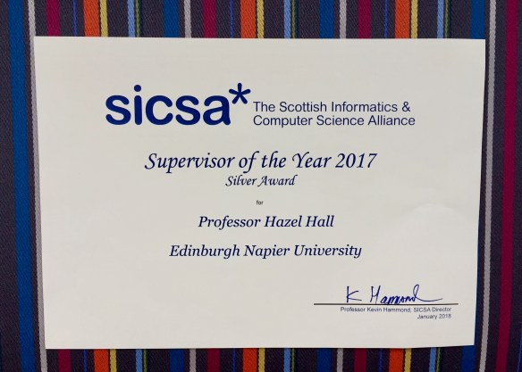 SICSA supervisor of the year award