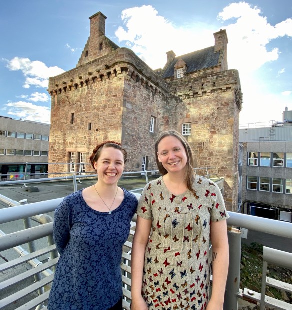 Rachel Salzano and Katherine Stephen at the Merchiston Tower
