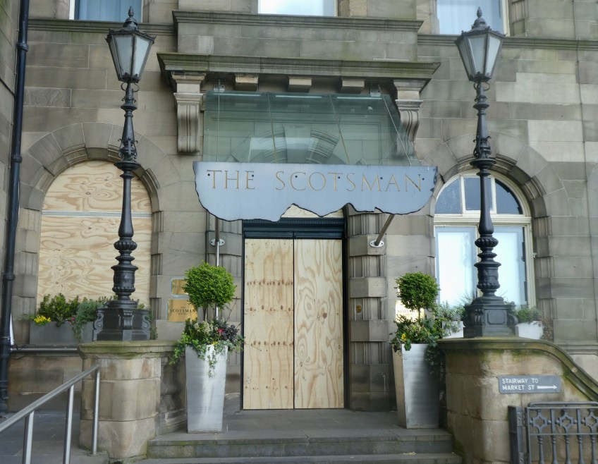 Scotsman Hotel boarded up