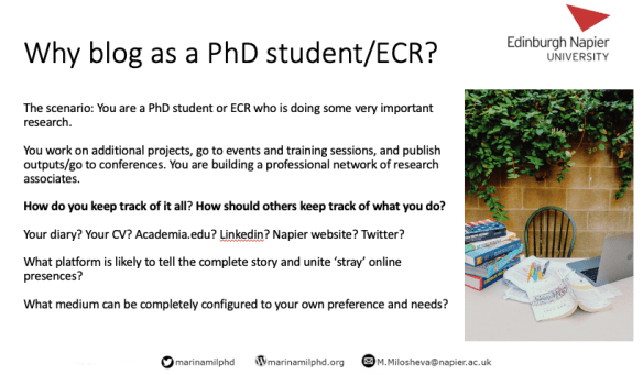 Why blog as a PhD student/ECR?