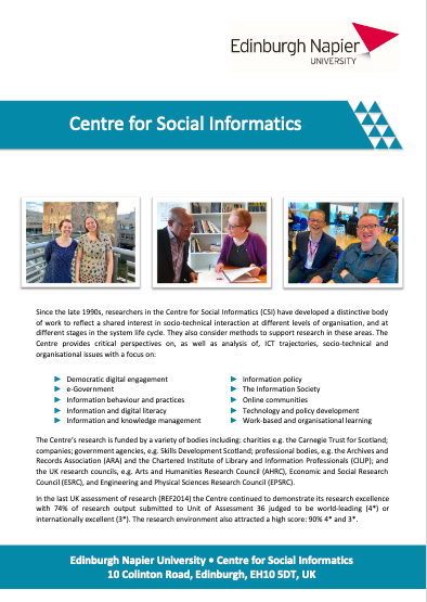 Centre for Social Informatics flyer version 13