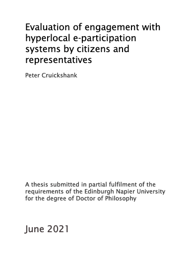 Peter Cruickshank PhD title page