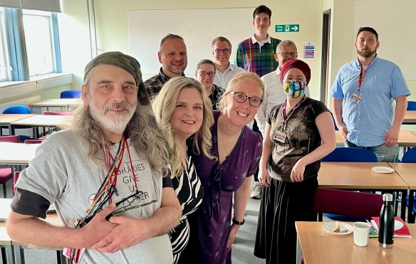 Social Informatics Research Group, lightening talk, Bruce Ryan, Diane Pennington, Drew Feeney, Maria Cecil, Hazel Hall, Tomasz Stupnicki, Aleksander Bielinski, Peter Cruickshank, Rachel Salzano 