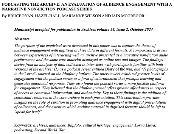 Podcasting archive abstract