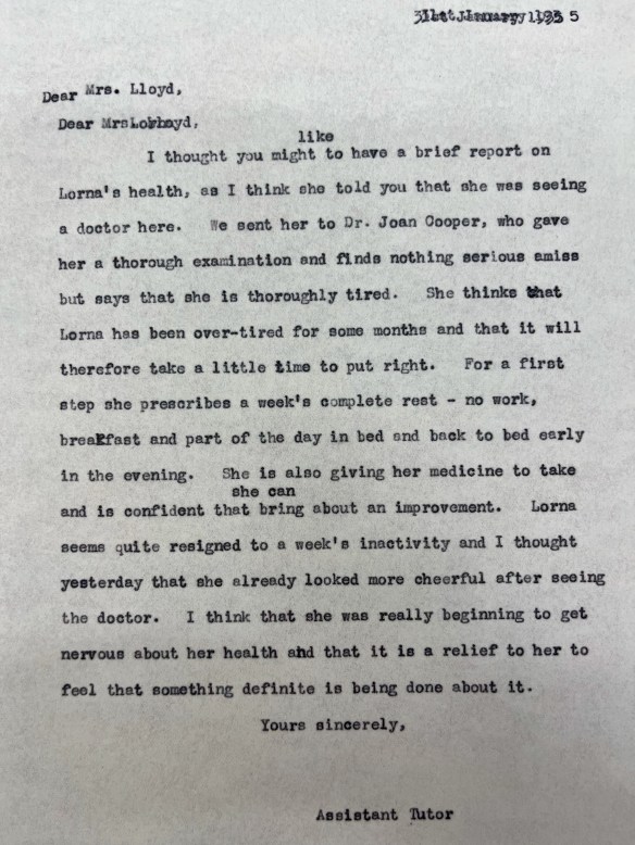 letter Girton Lloyd 1935