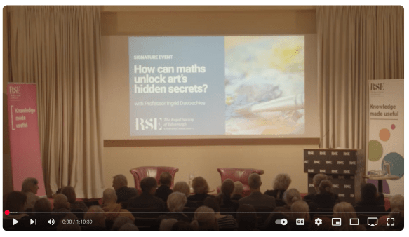 art, mathematics, wavelets, Royal Society of Edinburgh, Ingrid Daubechies