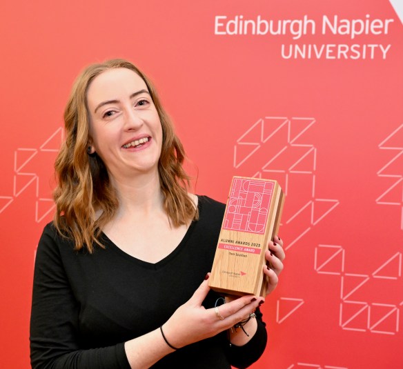 Toni Scullion alumni award trophy